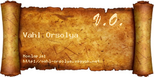 Vahl Orsolya névjegykártya